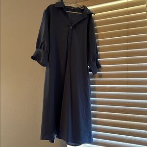 Elegant Navy Blue Midi Dress